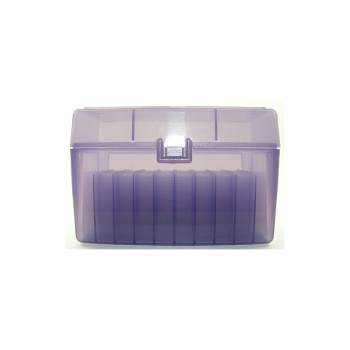 FS Reloading Plastic Ammo Box Large Rifle 50 Round Translucent Purple