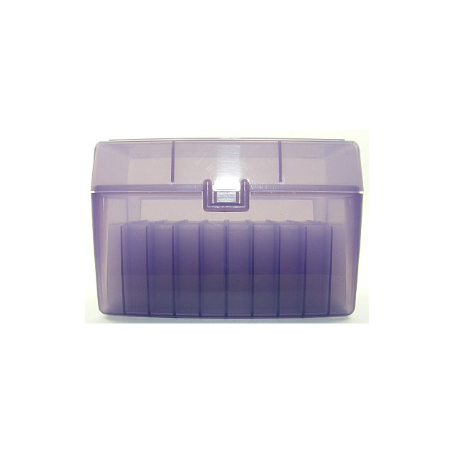 FS Reloading Plastic Ammo Box Large Rifle 50 Round Translucent Purple