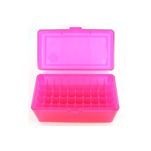 FS Reloading Plastic Ammo Box Large Rifle 50 Round Translucent Pink