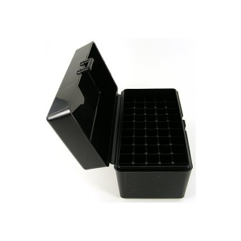 FS Reloading Plastic Ammo Box Small Rifle 50 Round Solid Black