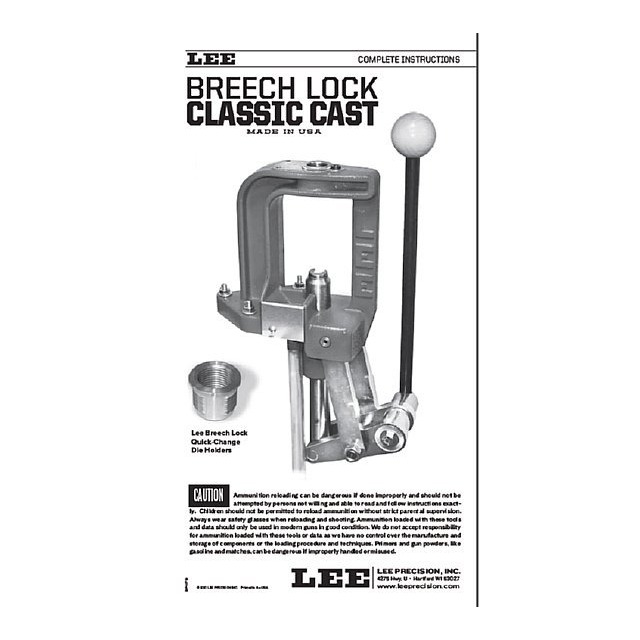 Lee Precision Instructions BL Classic