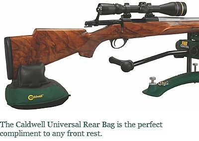 The Caldwell Universal Rear Shooting Bag in use with a Caldwell Fire Control Front Rest