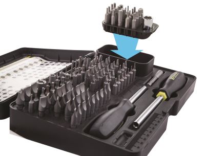 Seating the 21 Piece Screwdriver Bit Add-on